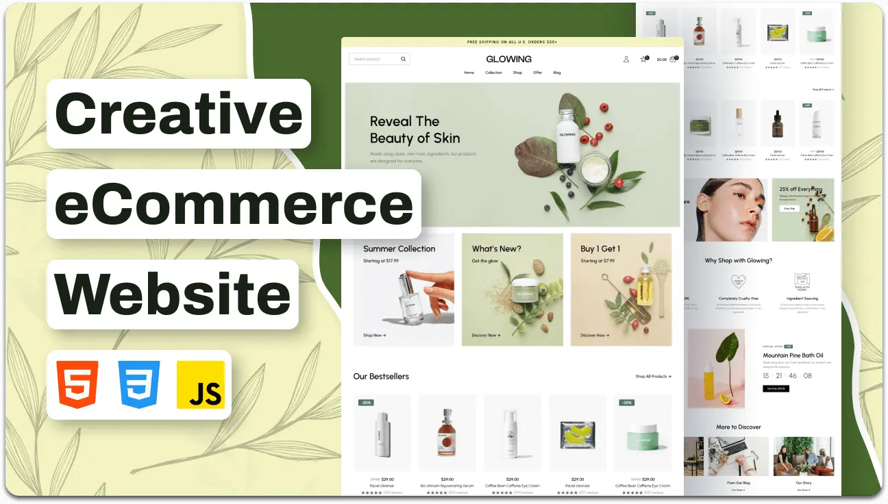 Glowing eCommerce Website Template